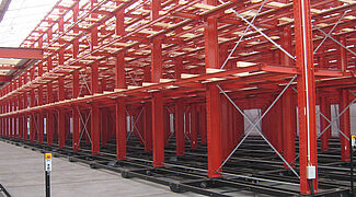 Rayonnage cantilever mobile